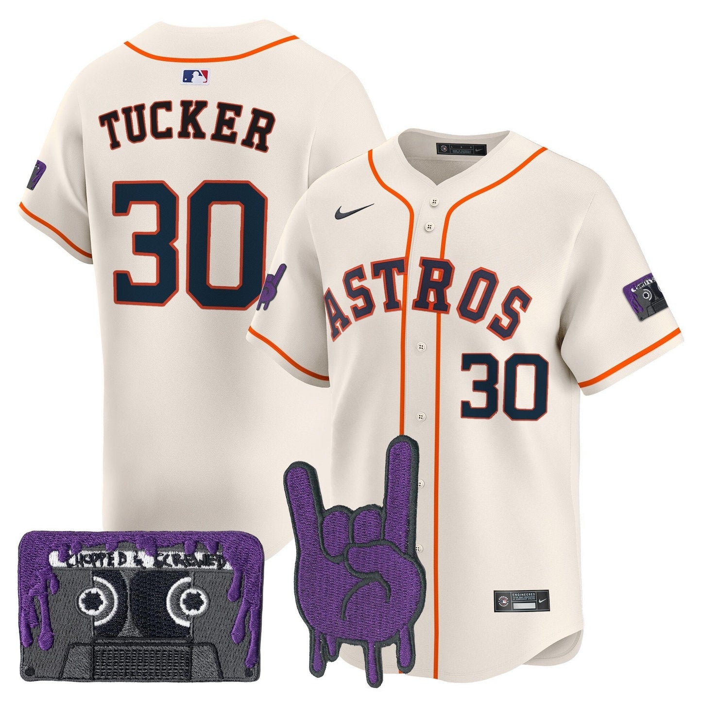 Men's Houston Astros DJ Screw Patch Vapor Premier Limited Jersey - All Stitched