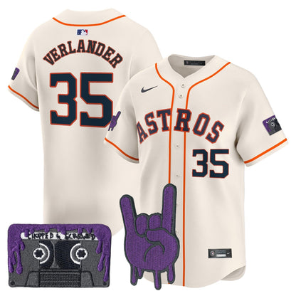 Men's Houston Astros DJ Screw Patch Vapor Premier Limited Jersey - All Stitched