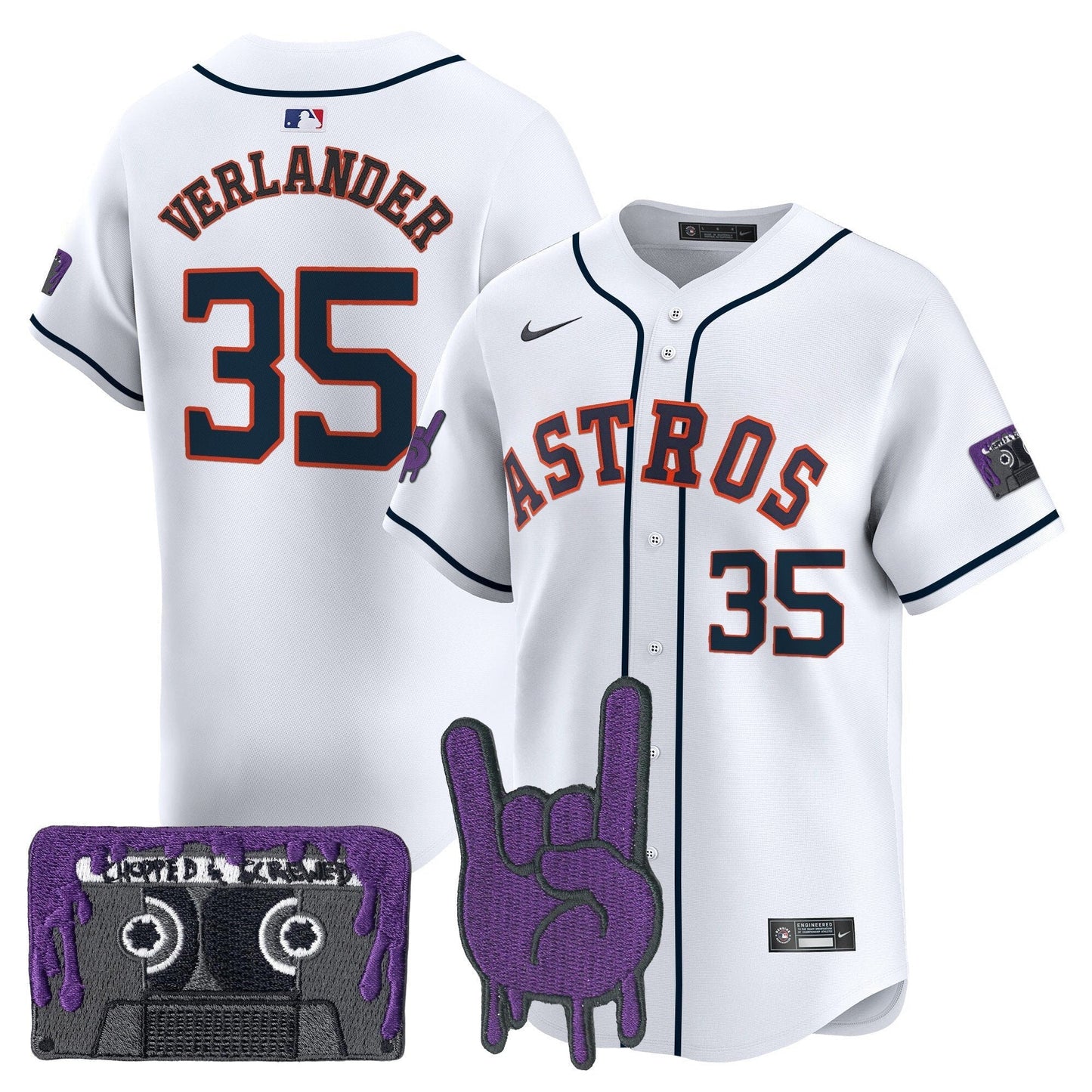 Men's Houston Astros DJ Screw Patch Vapor Premier Limited Jersey - All Stitched