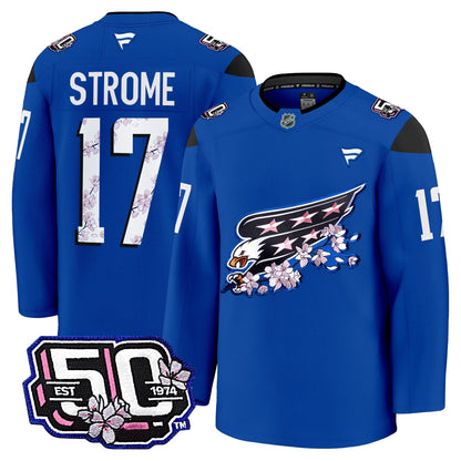 Men's Washington Capitals 50th Anniversary Cherry Blossom Premium Jersey - All Stitched