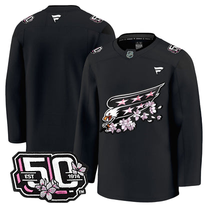 Men's Washington Capitals 50th Anniversary Cherry Blossom Premium Jersey - All Stitched
