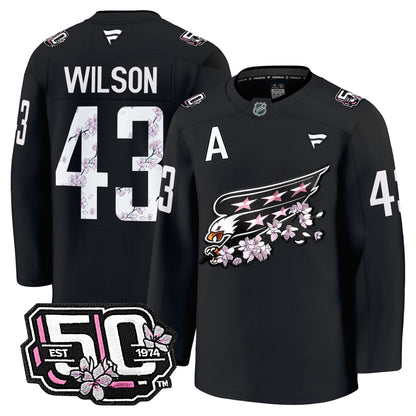 Men's Washington Capitals 50th Anniversary Cherry Blossom Premium Jersey - All Stitched