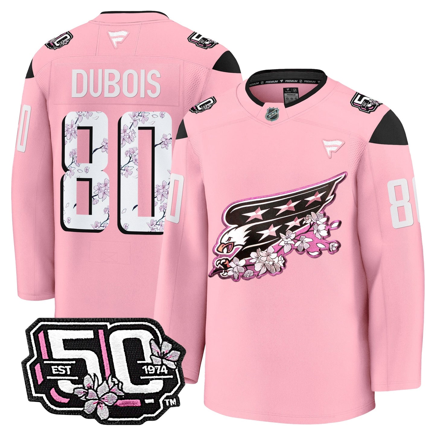 Men's Washington Capitals 50th Anniversary Cherry Blossom Premium Jersey - All Stitched