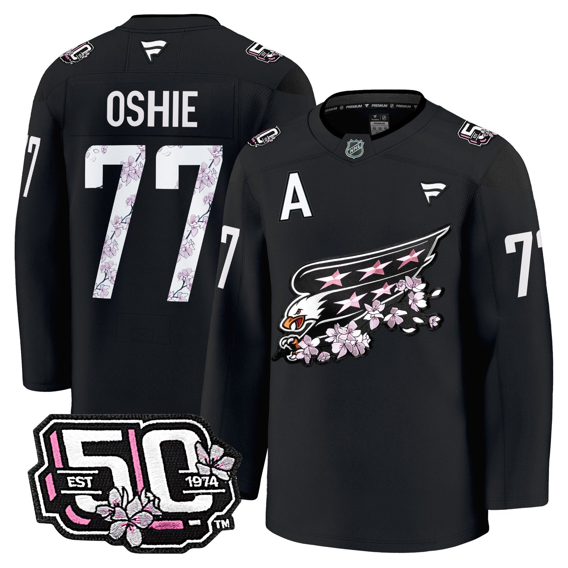 Men's Washington Capitals 50th Anniversary Cherry Blossom Premium Jersey - All Stitched