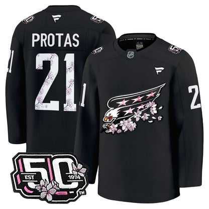 Men's Washington Capitals 50th Anniversary Cherry Blossom Premium Jersey - All Stitched