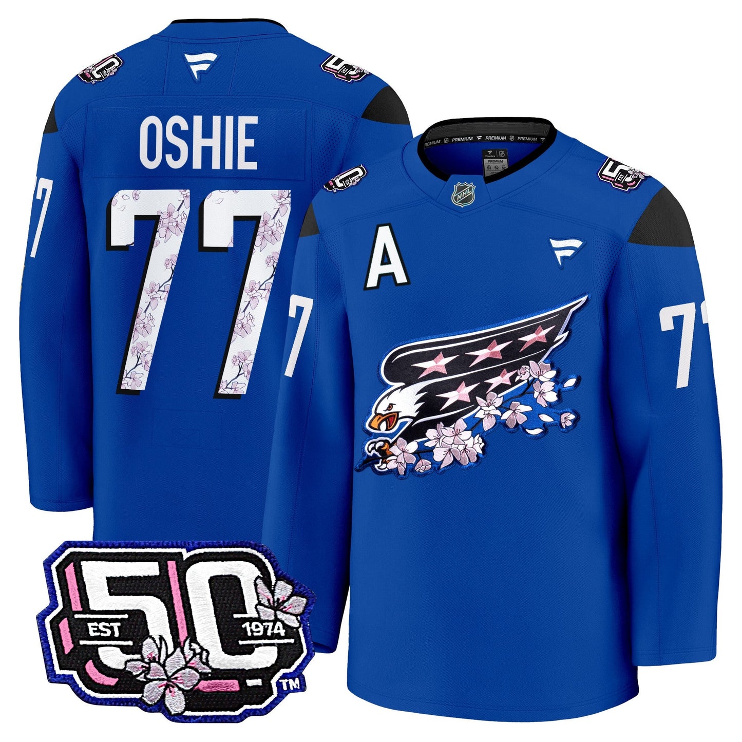 Men's Washington Capitals 50th Anniversary Cherry Blossom Premium Jersey - All Stitched