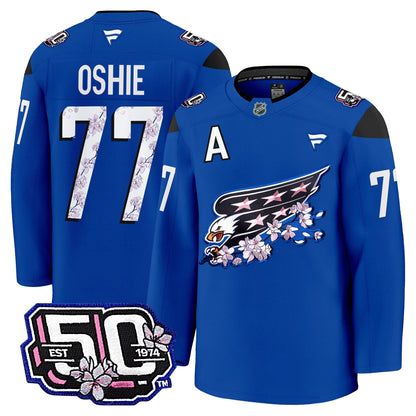Men's Washington Capitals 50th Anniversary Cherry Blossom Premium Jersey - All Stitched