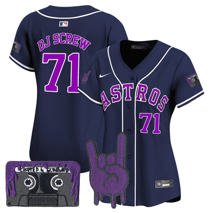 Women's Houston Astros DJ Screw Patch Vapor Premier Limited Jersey - All Stitched