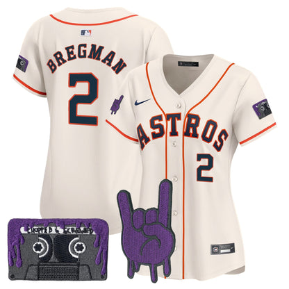 Women's Houston Astros DJ Screw Patch Vapor Premier Limited Jersey - All Stitched