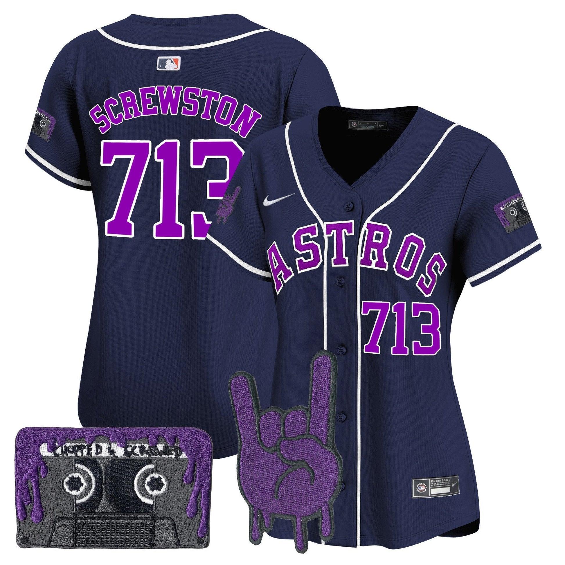Women's Houston Astros DJ Screw Patch Vapor Premier Limited Jersey - All Stitched