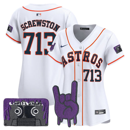 Women's Houston Astros DJ Screw Patch Vapor Premier Limited Jersey - All Stitched