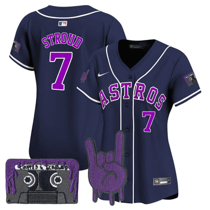 Women's Houston Astros DJ Screw Patch Vapor Premier Limited Jersey - All Stitched