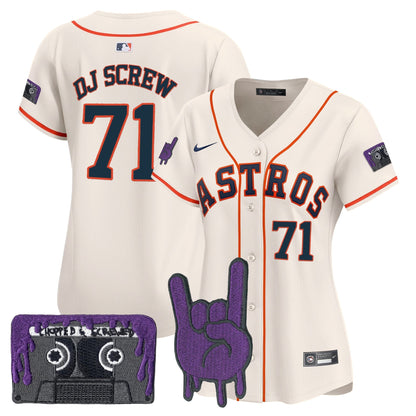 Women's Houston Astros DJ Screw Patch Vapor Premier Limited Jersey - All Stitched