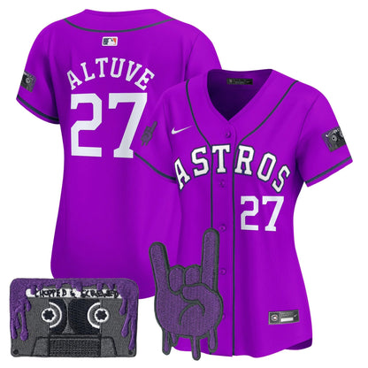 Women's Houston Astros DJ Screw Patch Vapor Premier Limited Jersey - All Stitched