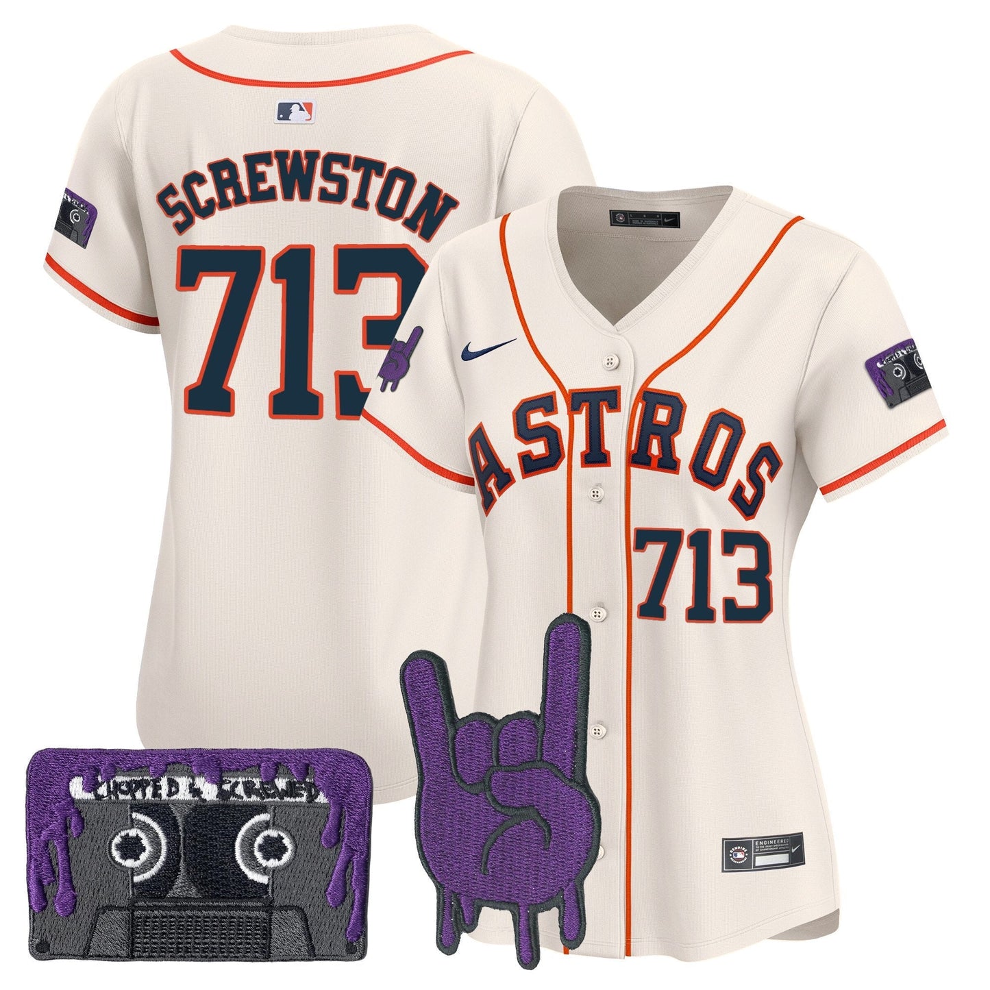 Women's Houston Astros DJ Screw Patch Vapor Premier Limited Jersey - All Stitched