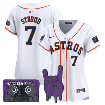 Women's Houston Astros DJ Screw Patch Vapor Premier Limited Jersey - All Stitched