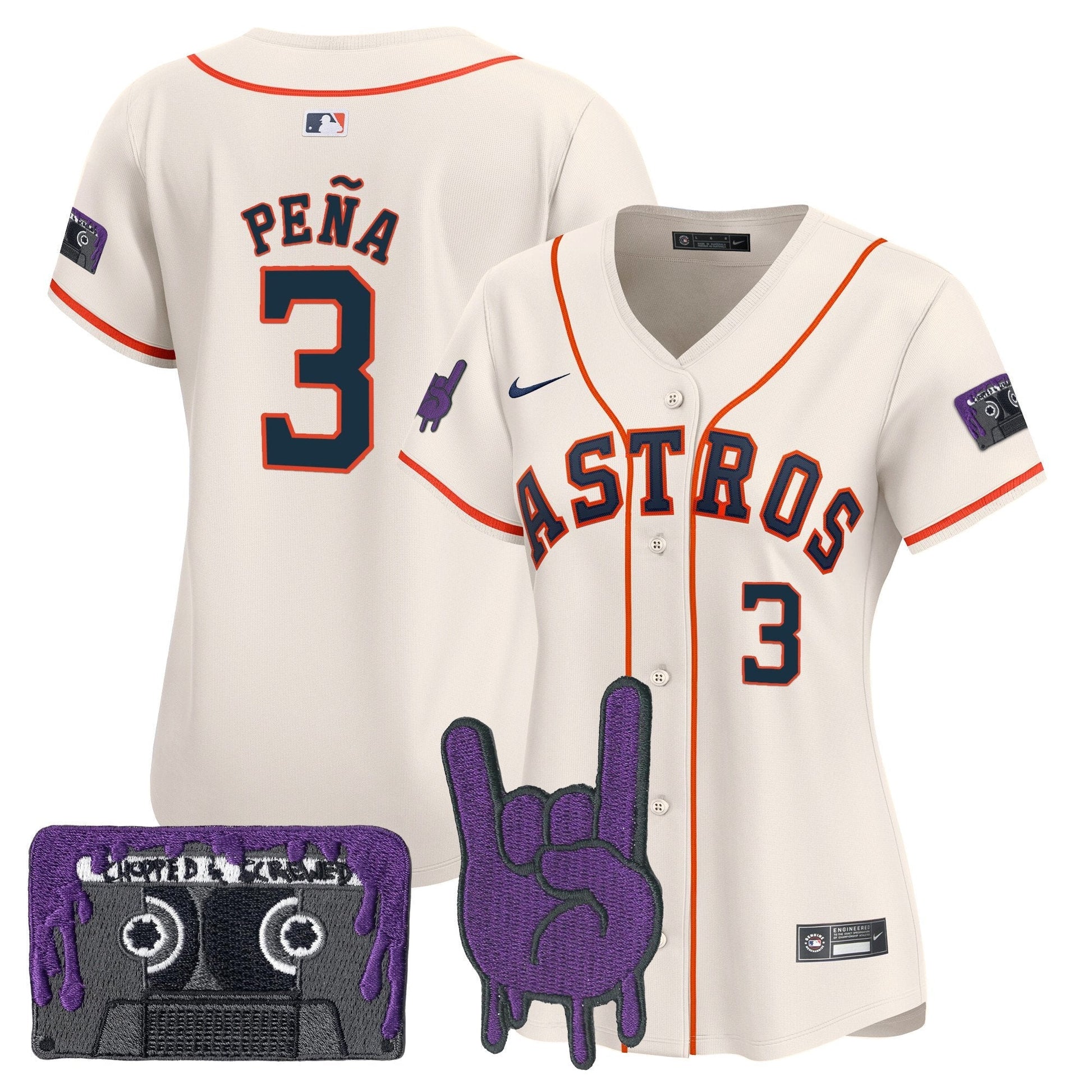 Women's Houston Astros DJ Screw Patch Vapor Premier Limited Jersey - All Stitched