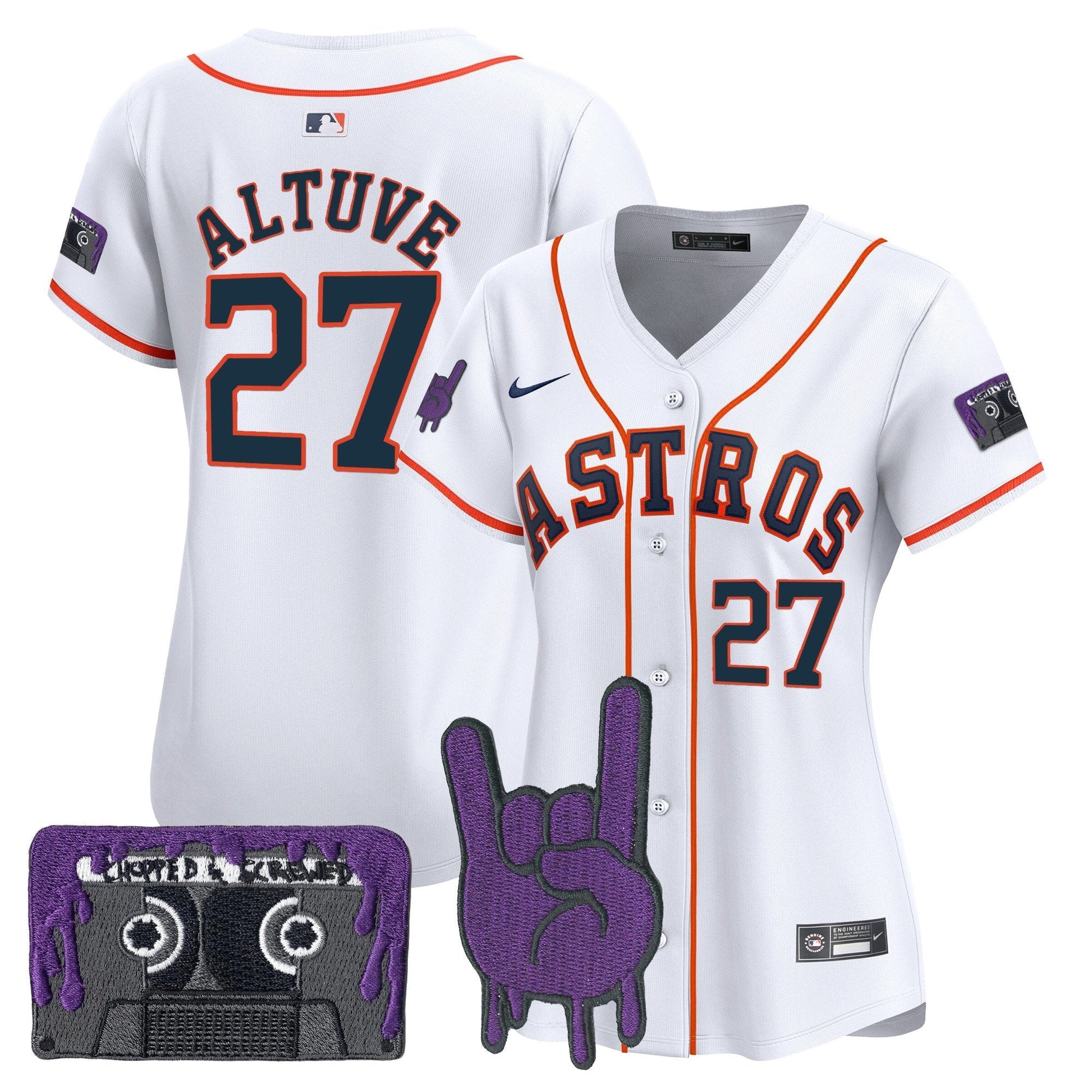 Women's Houston Astros DJ Screw Patch Vapor Premier Limited Jersey - All Stitched