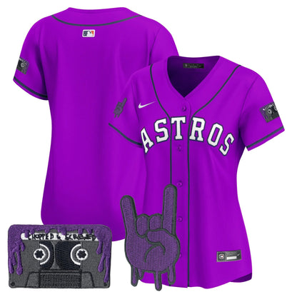 Women's Houston Astros DJ Screw Patch Vapor Premier Limited Jersey - All Stitched