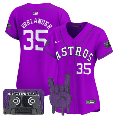 Women's Houston Astros DJ Screw Patch Vapor Premier Limited Jersey - All Stitched