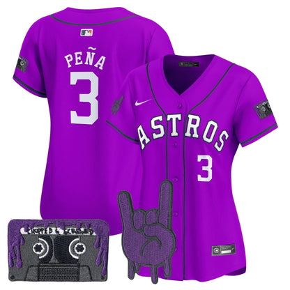 Women's Houston Astros DJ Screw Patch Vapor Premier Limited Jersey - All Stitched