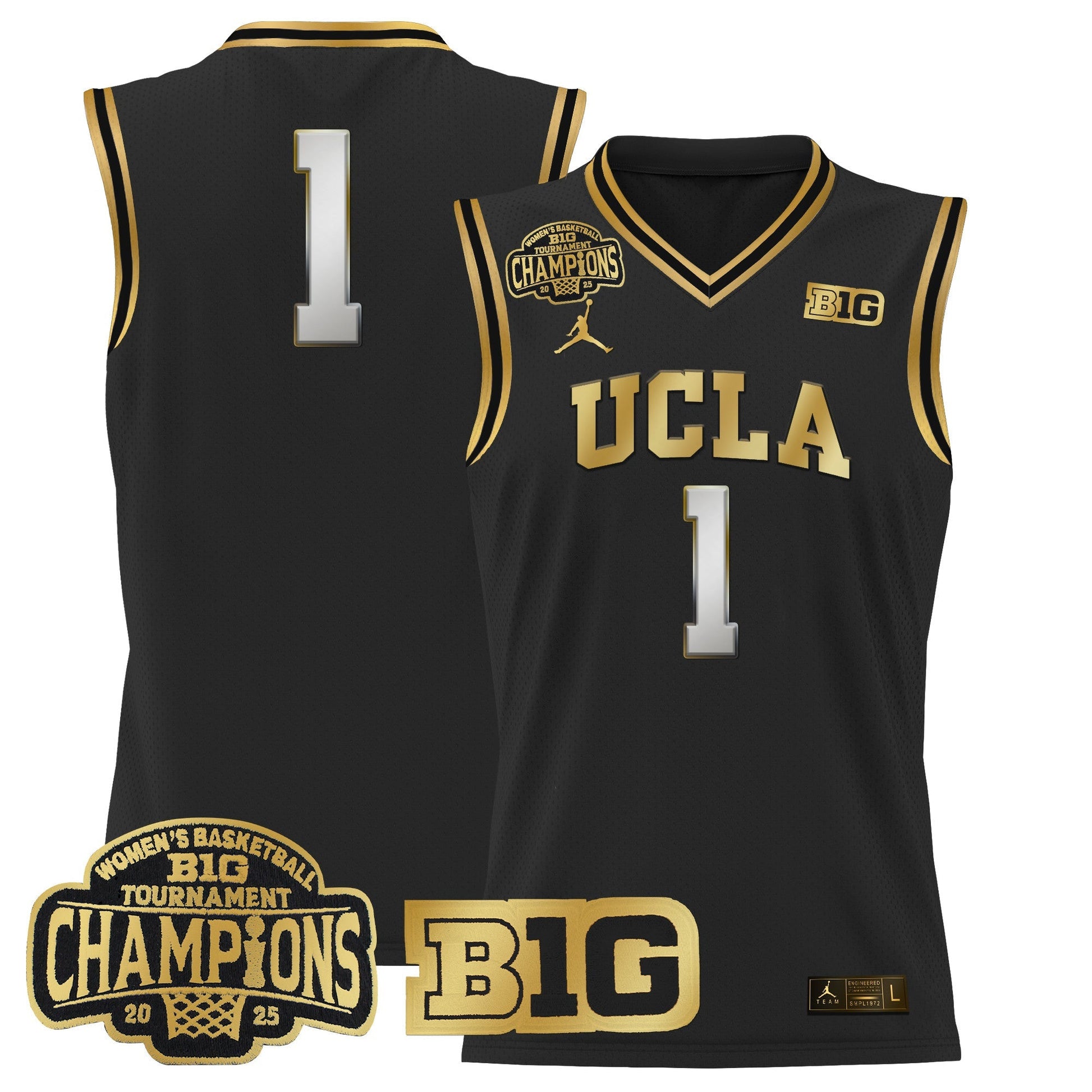 Men's Size - UCLA Bruins 2025 Big Ten Women's Conference Tournament Champions Lightweight Basketball Jersey - All Stitched