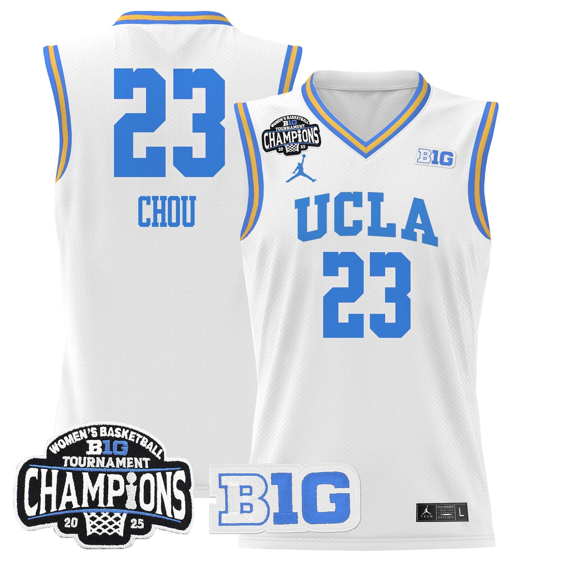 Men's Size - UCLA Bruins 2025 Big Ten Women's Conference Tournament Champions Lightweight Basketball Jersey - All Stitched