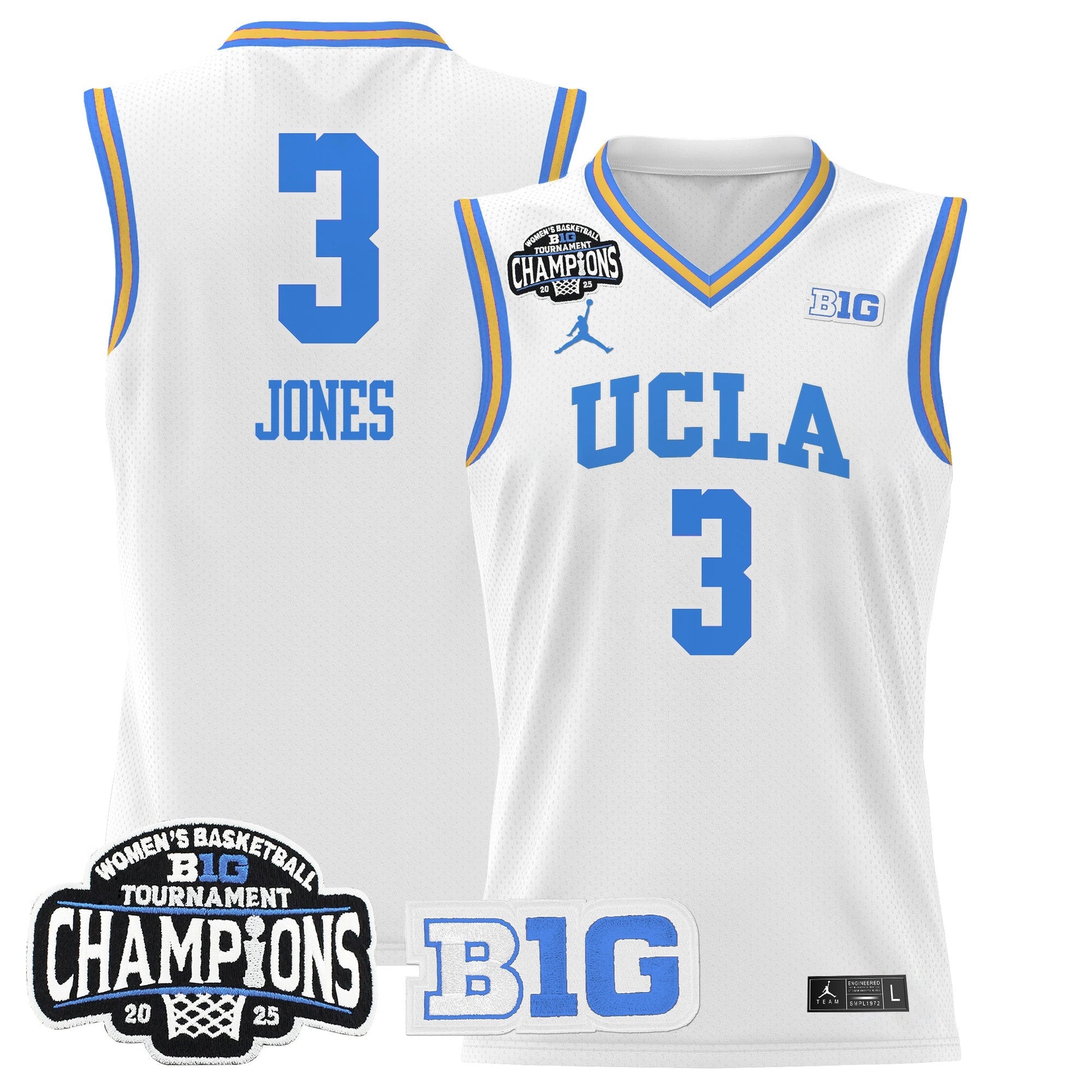 Men's Size - UCLA Bruins 2025 Big Ten Women's Conference Tournament Champions Lightweight Basketball Jersey - All Stitched