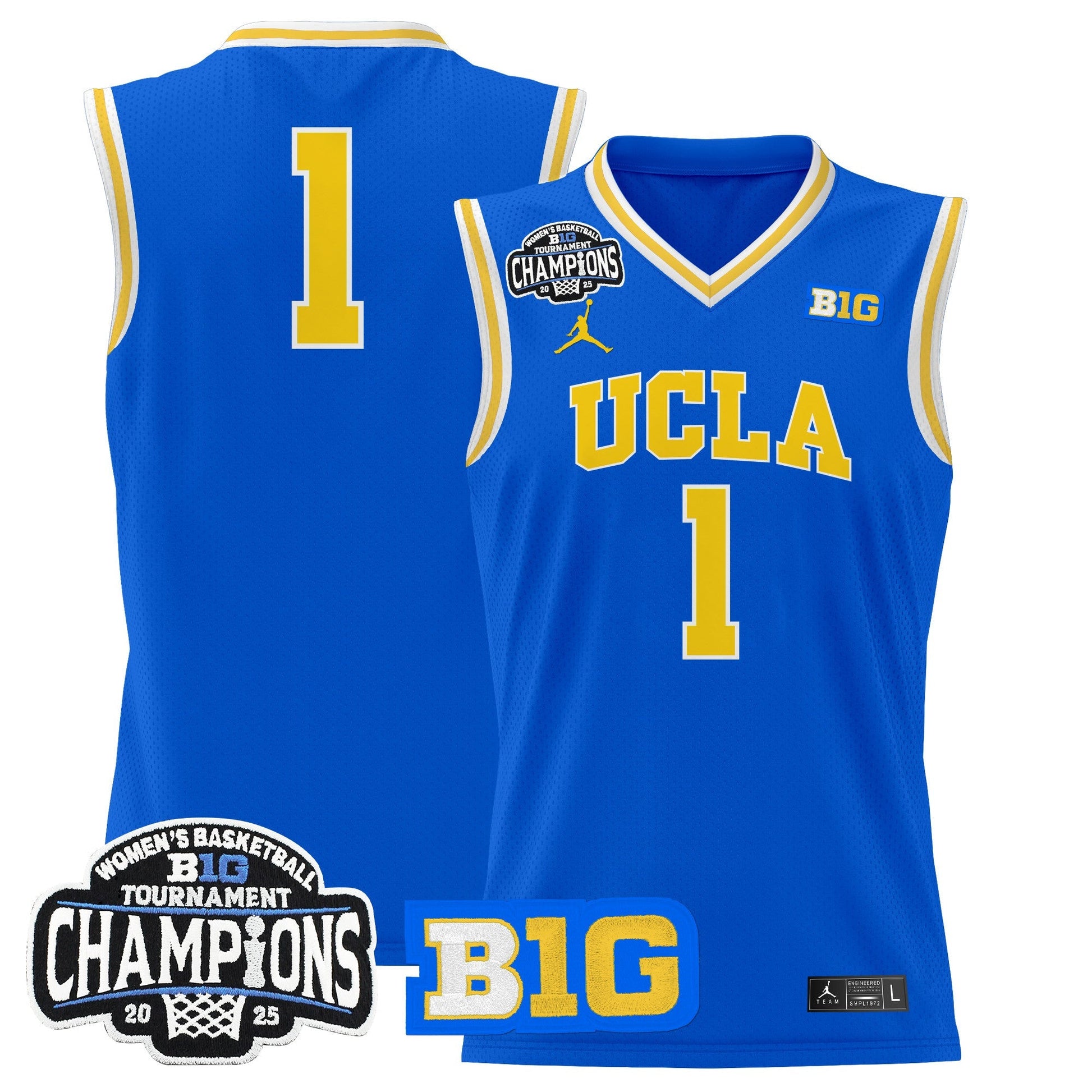 Men's Size - UCLA Bruins 2025 Big Ten Women's Conference Tournament Champions Lightweight Basketball Jersey - All Stitched