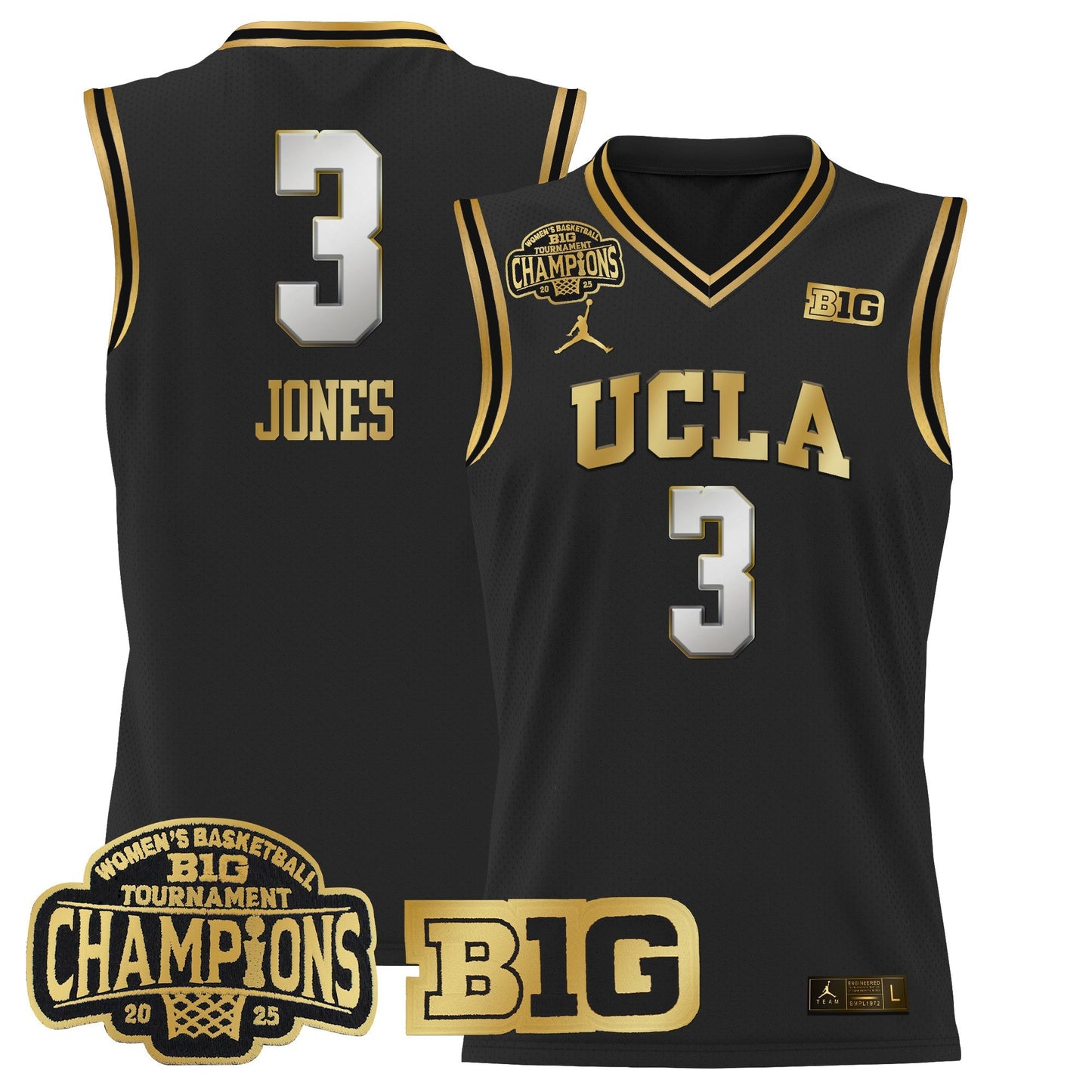 Men's Size - UCLA Bruins 2025 Big Ten Women's Conference Tournament Champions Lightweight Basketball Jersey - All Stitched