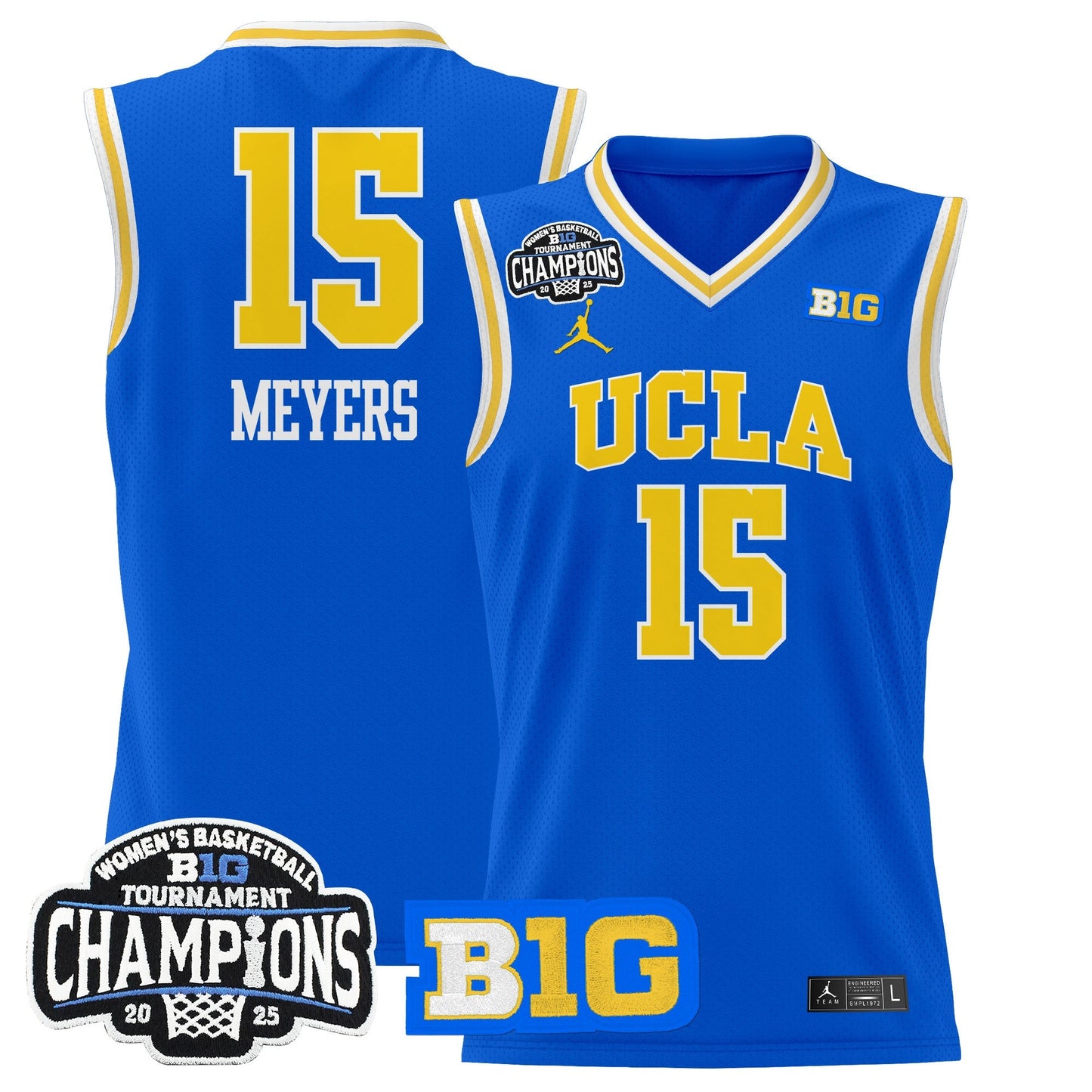 Men's Size - UCLA Bruins 2025 Big Ten Women's Conference Tournament Champions Lightweight Basketball Jersey - All Stitched