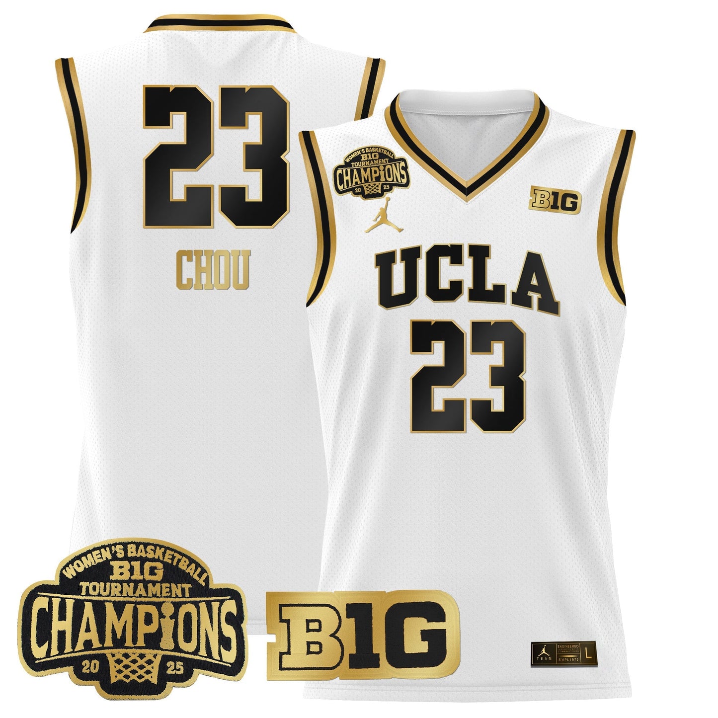 Men's Size - UCLA Bruins 2025 Big Ten Women's Conference Tournament Champions Lightweight Basketball Jersey - All Stitched