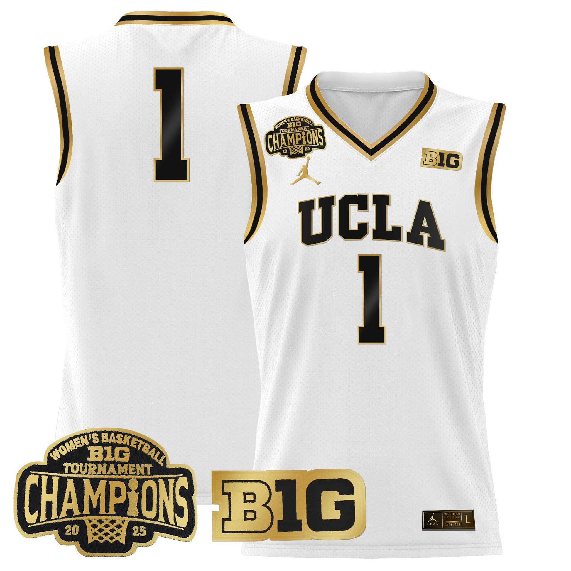 Men's Size - UCLA Bruins 2025 Big Ten Women's Conference Tournament Champions Lightweight Basketball Jersey - All Stitched