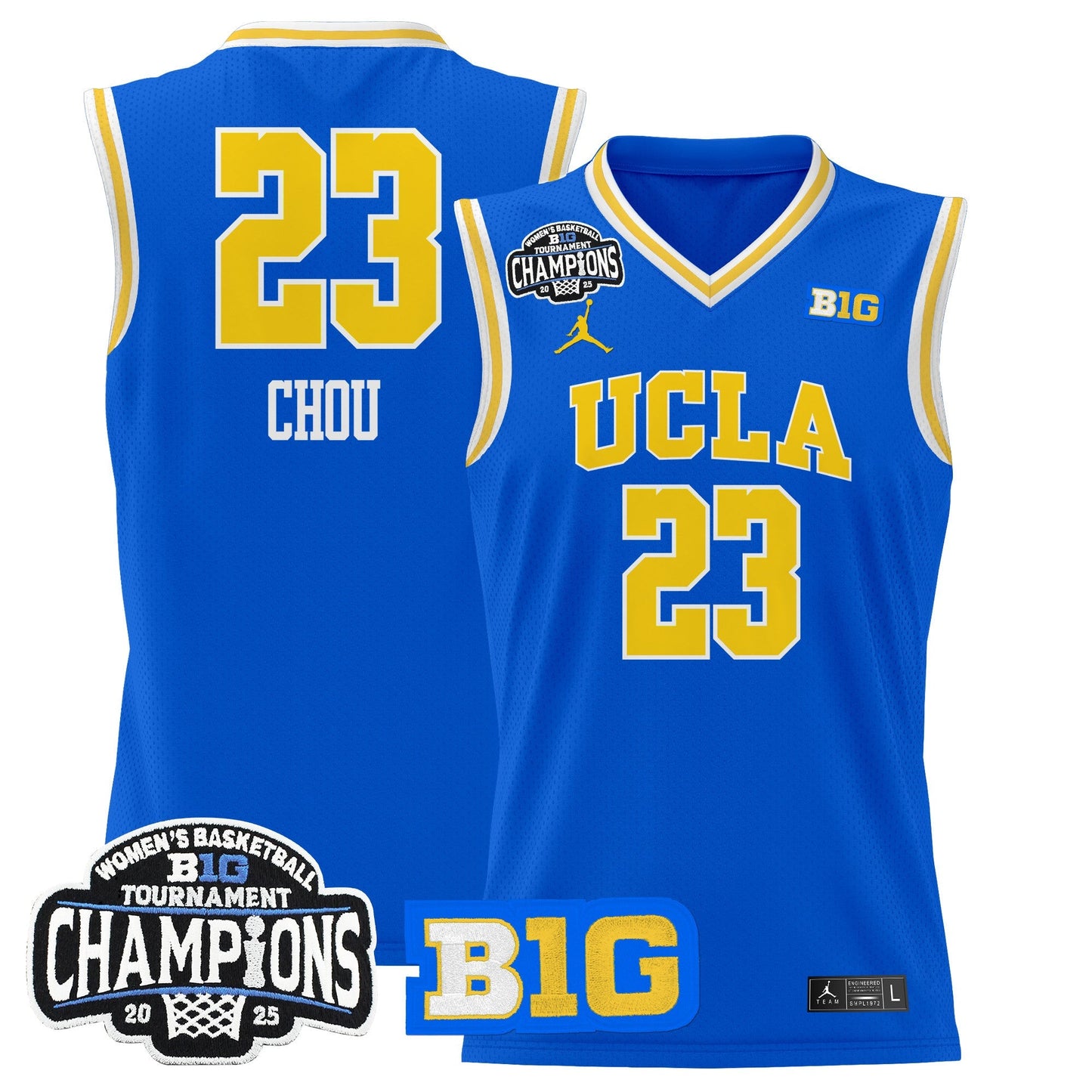 Men's Size - UCLA Bruins 2025 Big Ten Women's Conference Tournament Champions Lightweight Basketball Jersey - All Stitched