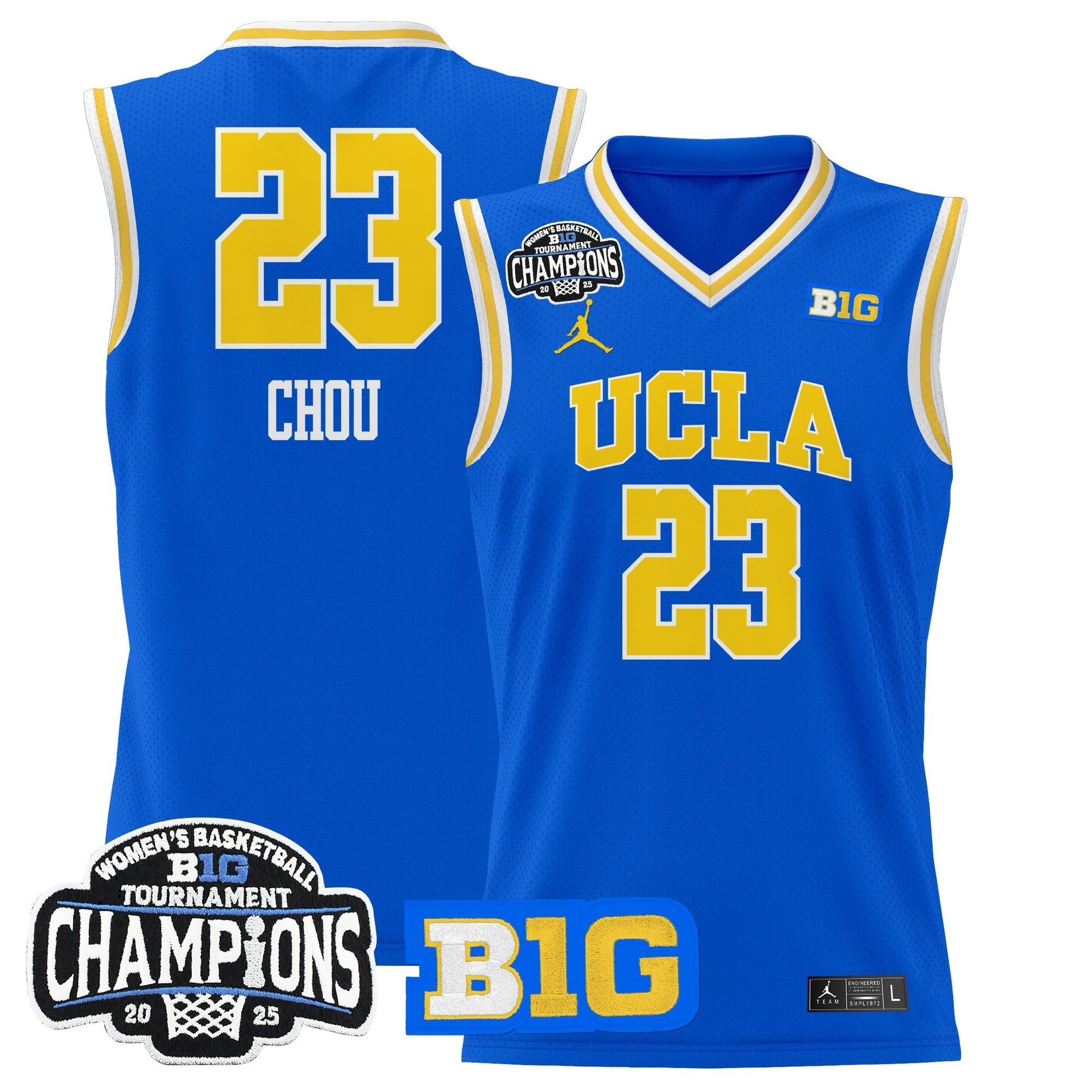 Men's Size - UCLA Bruins 2025 Big Ten Women's Conference Tournament Champions Lightweight Basketball Jersey - All Stitched