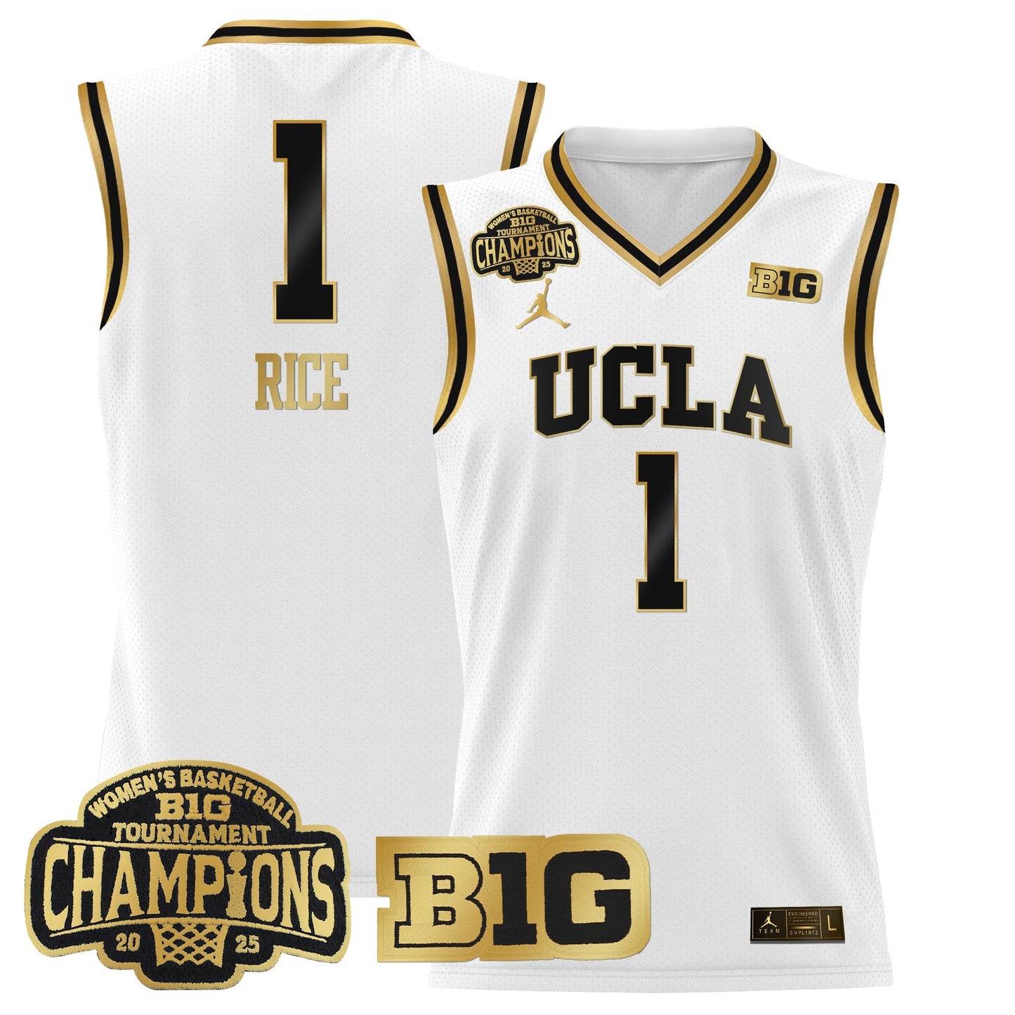 Men's Size - UCLA Bruins 2025 Big Ten Women's Conference Tournament Champions Lightweight Basketball Jersey - All Stitched