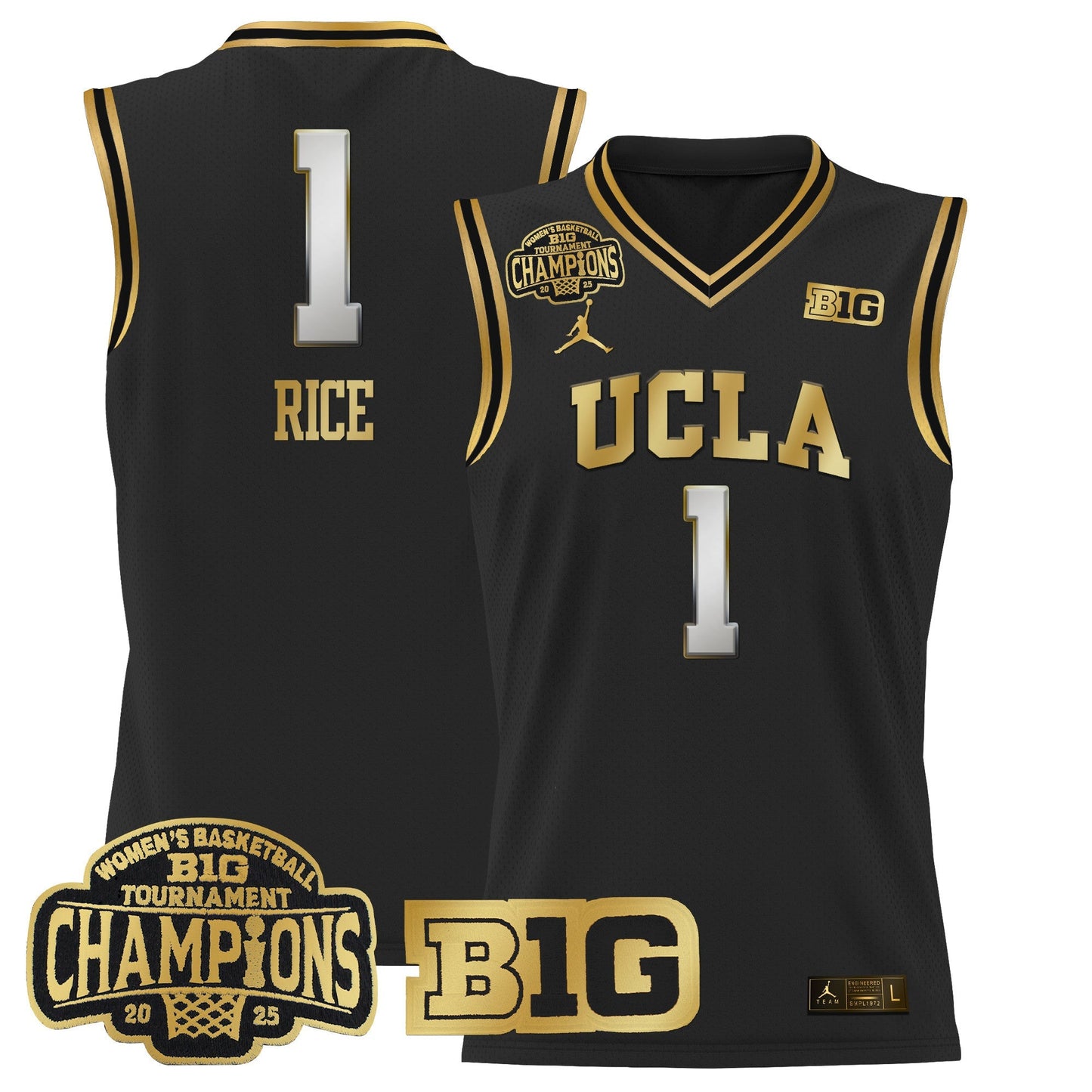 Men's Size - UCLA Bruins 2025 Big Ten Women's Conference Tournament Champions Lightweight Basketball Jersey - All Stitched