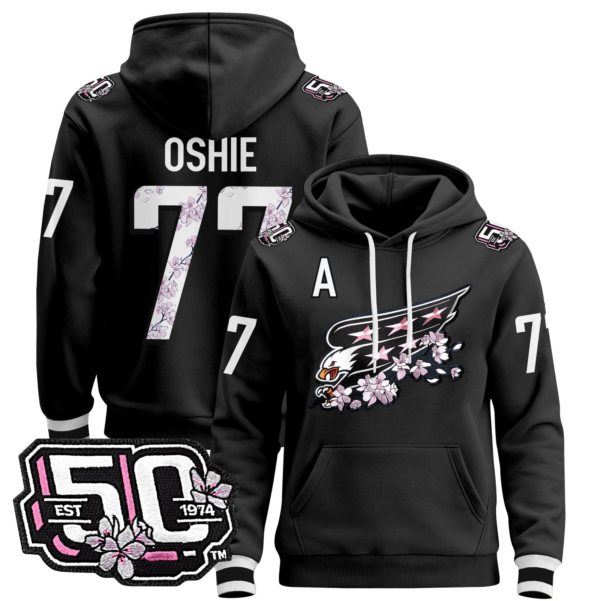 Men's Washington Capitals 50th Anniversary Cherry Blossom Pullover Hoodie - All Stitched