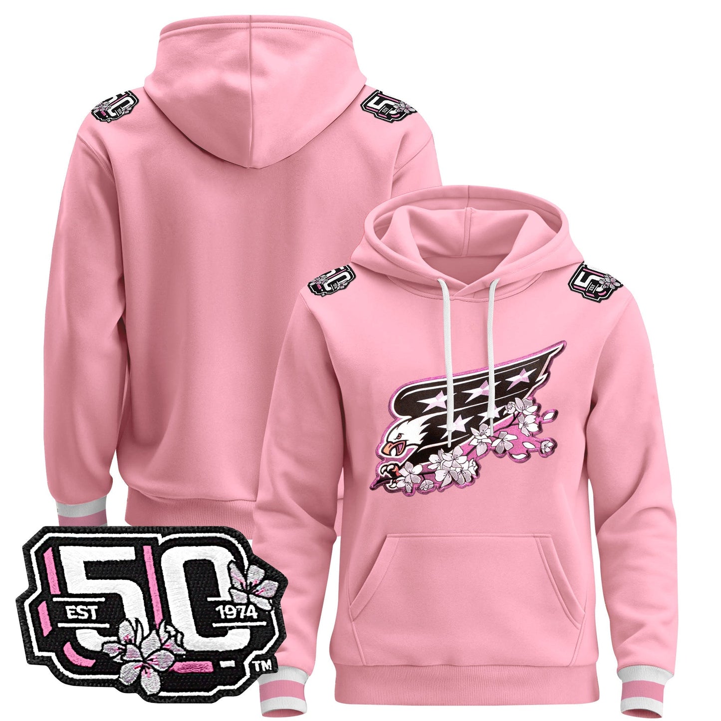 Men's Washington Capitals 50th Anniversary Cherry Blossom Pullover Hoodie - All Stitched