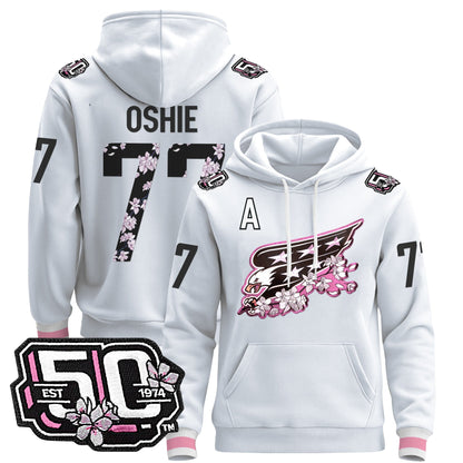 Men's Washington Capitals 50th Anniversary Cherry Blossom Pullover Hoodie - All Stitched