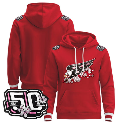 Men's Washington Capitals 50th Anniversary Cherry Blossom Pullover Hoodie - All Stitched