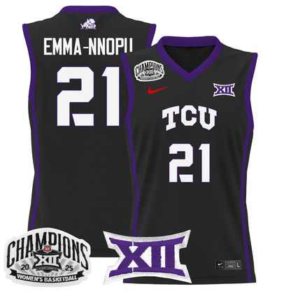 Men's Size - TCU Horned Frogs 2025 BIG 12 Women's Conference Tournament Champions Lightweight Basketball Jersey - All Stitched