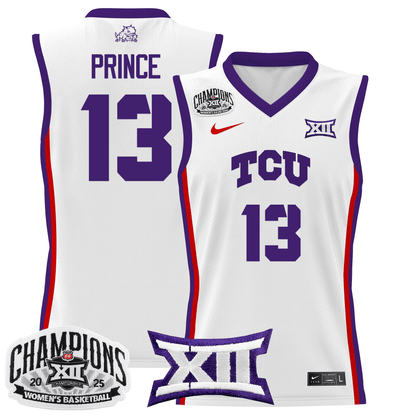 Men's Size - TCU Horned Frogs 2025 BIG 12 Women's Conference Tournament Champions Lightweight Basketball Jersey - All Stitched