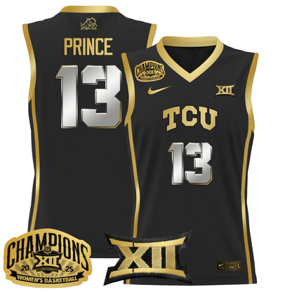 Men's Size - TCU Horned Frogs 2025 BIG 12 Women's Conference Tournament Champions Lightweight Basketball Jersey - All Stitched