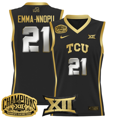 Men's Size - TCU Horned Frogs 2025 BIG 12 Women's Conference Tournament Champions Lightweight Basketball Jersey - All Stitched