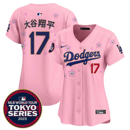 Women's Dodgers Tokyo Series 2025 Gold Trim Vapor Premier Limited Jersey - Stitched
