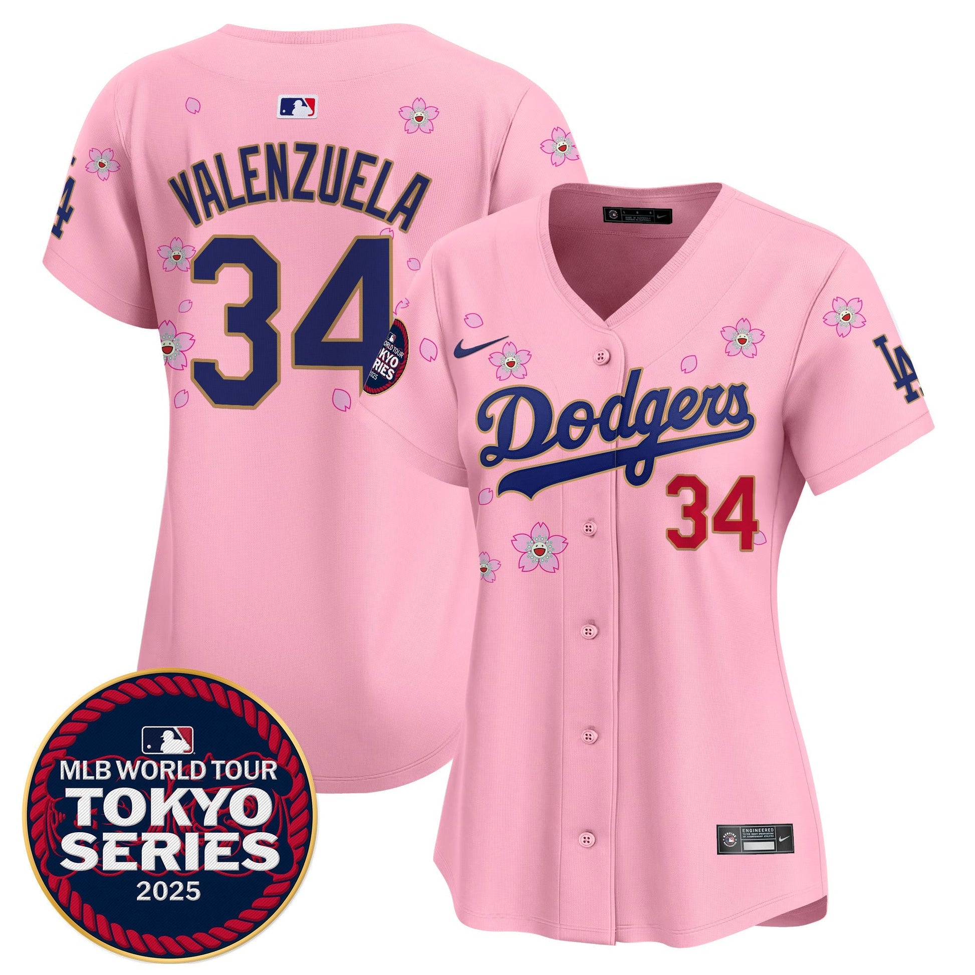 Women's Dodgers Tokyo Series 2025 Gold Trim Vapor Premier Limited Jersey - Stitched