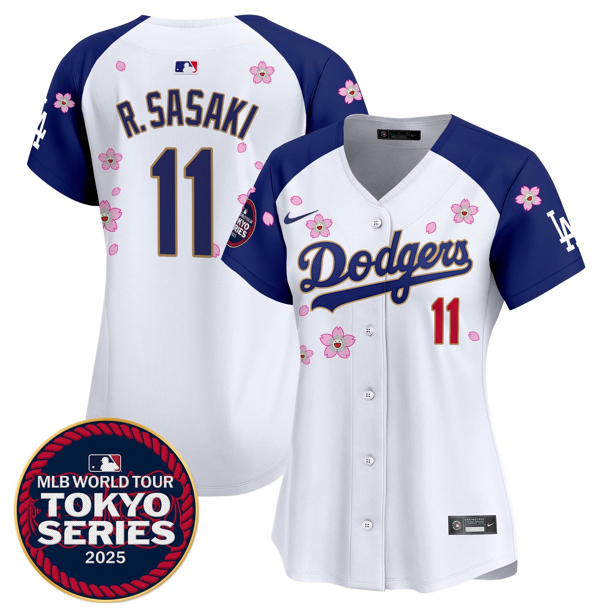 Women's Dodgers Tokyo Series 2025 Gold Trim Vapor Premier Limited Jersey - Stitched