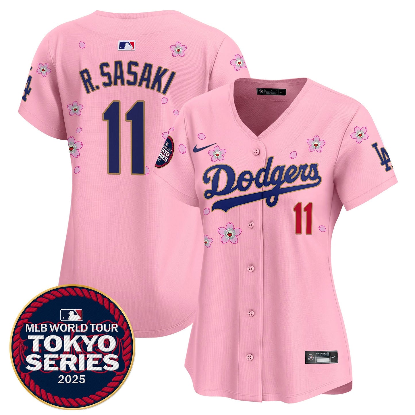 Women's Dodgers Tokyo Series 2025 Gold Trim Vapor Premier Limited Jersey - Stitched