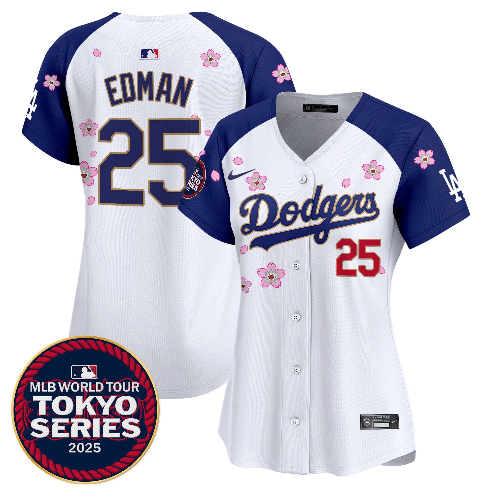 Women's Dodgers Tokyo Series 2025 Gold Trim Vapor Premier Limited Jersey - Stitched